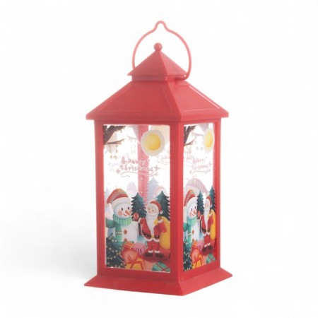 Lamp "Santa Claus and Snowman" 3haa Red 14x14x30.5cm-7