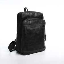 Male backpack on a zipper, 2 outer pockets, color gray color