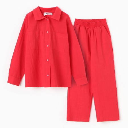 Costume (shirt and trousers) children's KAFTAN "Len", size 36 (134-140 cm), red-4