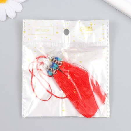 Decor for creativity textiles "Padisha brush" Red set 2 pcs 9x1 cm-3