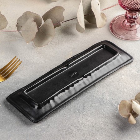 The Black East dish, 24 × 7.5 × 1.5 cm, black color-2