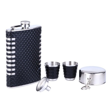 Gift set 5 in 1 "rhombus": Flake 270 ml + funnel, 2 glasses, a folding cup d = 5 cm-1