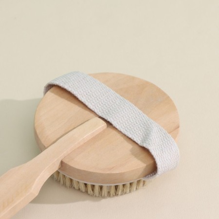 Massage brush for the body of the share, with a strap, natural bristles-4