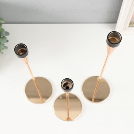Summary metal "Narrow glass" d = 2 cm set 3 pcs gold with black 25 cm, 30 cm, 34.8 cm-2