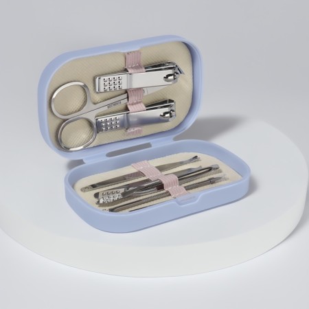 Manicure set, 8 items, in a plastic case, lilac color-6