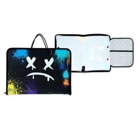 A4 labor folder with handles, 325 x 230 x 25 mm, lightning around, folding bar, plastic, PTR-6 calligrata "mask"-1