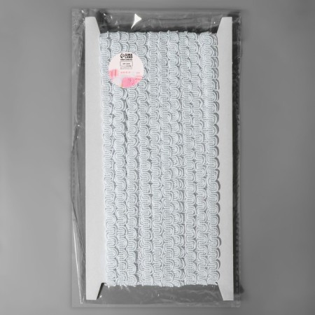 Decorative braid “Wave”, 9 mm, 10 ± 1 m, white color No. 1-2