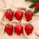 Christmas tree decoration "Strawberry Assorted" (set 6 pcs) 4.5x6 cm, red