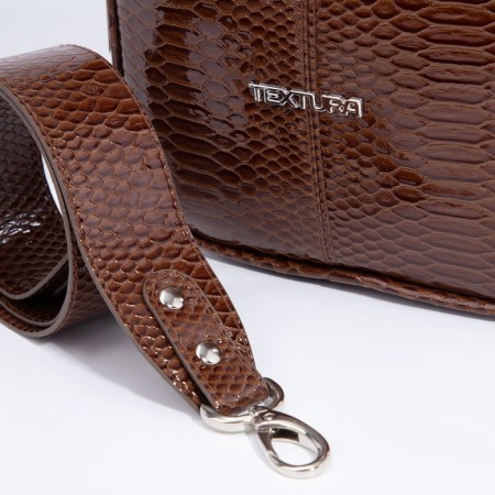 Women's bag over the shoulder Textura, small size, brown color-4