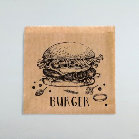 Corner "Juicy Burger", Kraft, 15 x 15 cm