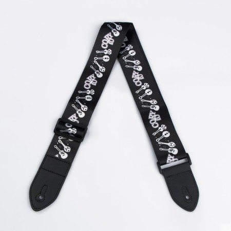 Guitar belt, black, tools, length 60-117 cm, width 5 cm-2