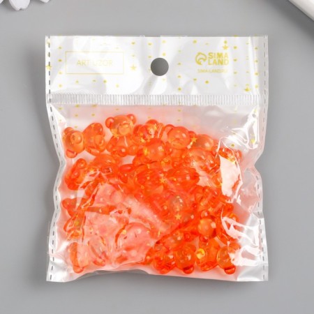 Decor for creativity plastic "Teddy bear" Red set 25 pcs 1.8x1.5x1 cm-4