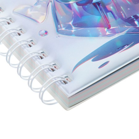 Notebook Gift Book on the comb 80l, line, color block, cover. 3D anime (17.7x13.7cm) 10539-3