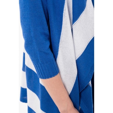 Cardigan female, size 42, blue, white color-5