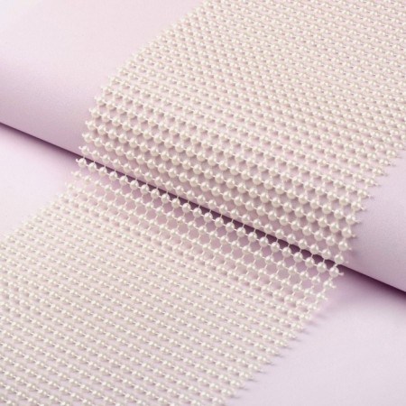 Ribbon with imitation of pearls, 12 cm, 9 ± 1 m, pearl color-1