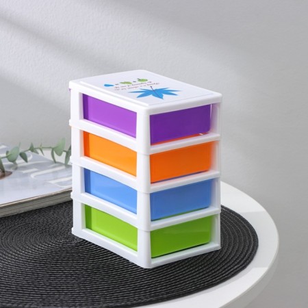 Mini - chest of drawers for trifles 4 sections "Rainbow", 13 × 9 × 14.5 cm, color mix-4