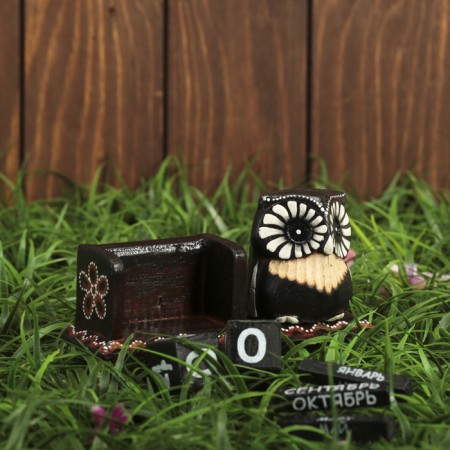 Calendar Table tree "Owl with big eyes" 15x5x7.5 cm-1
