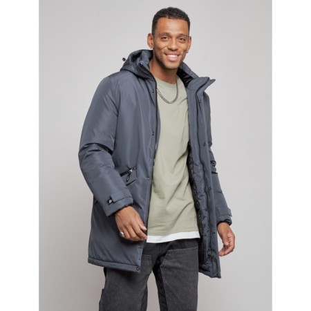 Extensive male winter park, size 50, dark gray color-7
