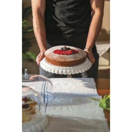 Cake stand with the Guzzini Tiffany lid, D = 36 cm, the color is gray-beige-2