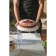 Cake stand with the Guzzini Tiffany lid, D = 36 cm, the color is gray-beige