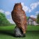 Garden figure "Owl on the stone" large 20x25x55cm