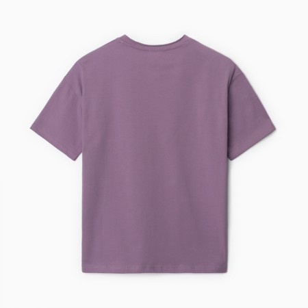 T-shirt for a boy, gray-violet, height 140-3