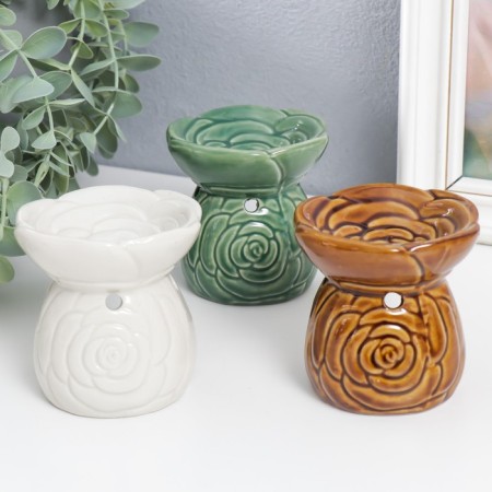 Aroma lamp ceramics "Tender rose" mix 8x8x8 cm-1