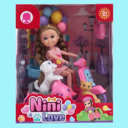ARINA doll with a motorcycle and accessories, mix-13