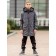 Park jacket for a boy, height 134 cm, color black graphite