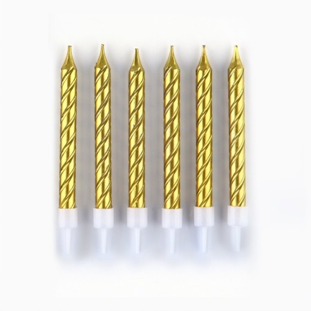 Candles for cake, gold, 6 pcs.-3