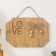 Decorative wood hooks "Love with heart and bow" 20x14 cm
