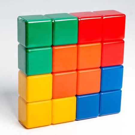 Set of colored cubes, 16 pieces 6 × 6 cm-6