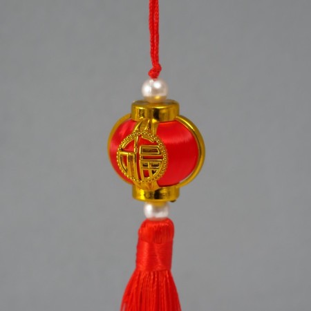 Textile suspension, plastic "Chinese flashlight with hieroglyph" 2.8x2.8x17 cm-2