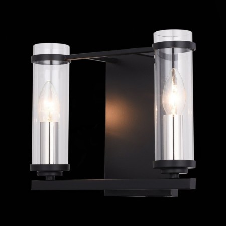 Sconces st. SL334.401.02. Bichero. 2x60 W, E14, 29, 4x24 cm, black color, nickel-3