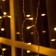 Garland "Curtain" 2 x 1.5 m, IP44, transparent thread, 280 LED, warm white glow, 8 modes, solar battery