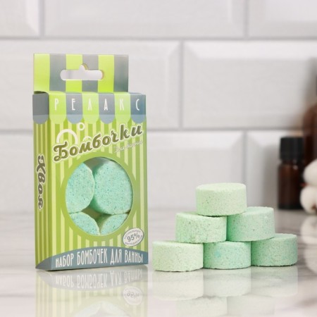 A set of bath bombs 6 pcs "coniferous forest" for 25 g