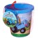 Bucket for playing sand, blue tractor, 1 l