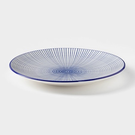 Poramic plate "Fleet", d = 21.7 cm, blue color-1