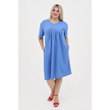 Female dress, size 66, blue color-4