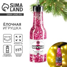 Елочная игрушка на Новый год, с гирляндой «Мечтай», 14.2 х 4.2 см