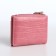 Women's wallet on the button, pink color