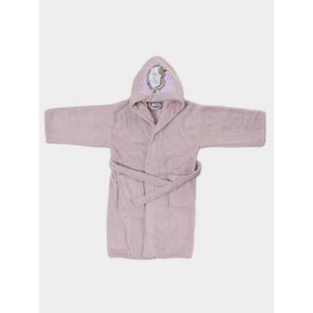 Terry robe for a girl, height 110-116 cm, lilac color-5