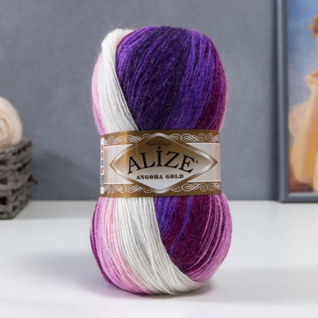 Yarn "Angora Gold Batik" 20% wool, 80% acrylic 550m/100g (2630)