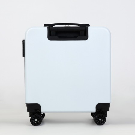 Small suitcase 20 "On a zipper, code castle, 4 wheels, white color-3