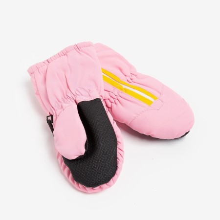 Mittens of winter children's minku, central pink, river 16-17 (20 cm)-3