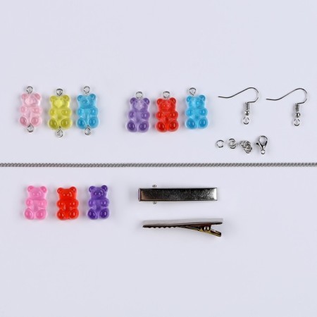 Set for creating jewelry "Marmalade Bears", 32 bears, chain, 3 clamps + accessories-4