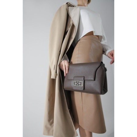 Bag-mixer on the valve, external pocket, long belt, brown color-3
