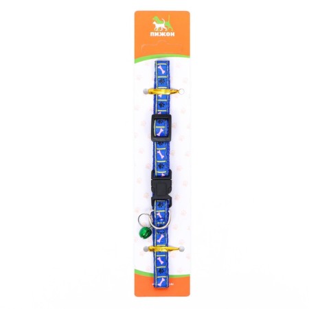 The two -layer collar with the fastx "Bones and legs", 30 x 1 cm, blue-8