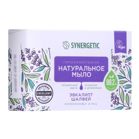 Natural toilet soap Synergetic "Eucalyptus and Shallefei", 90 g