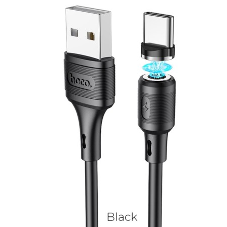 Hoco X52, Type -C - USB cable, magnetic connector, only charging, 3 a, 1 m, black-1